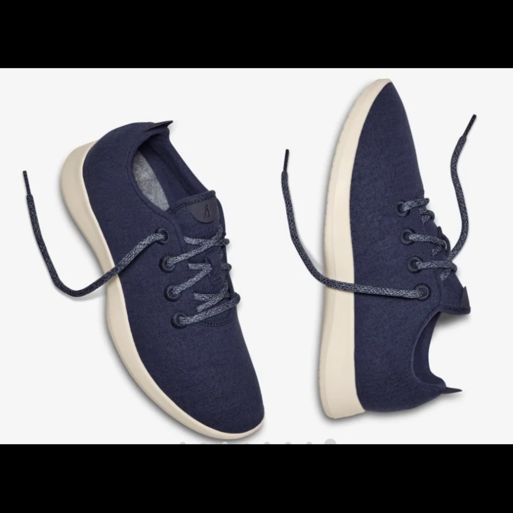 Allbirds Men's Wool Runners - Tuke Midnight (Cream Sole) Sz 12